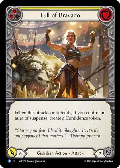 [FAB18 1st][SUP-179](R) Full of Bravado (Yellow) (Rainbow Foil)