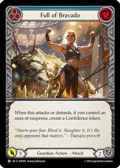 [FAB18 1st][SUP-180](R) Full of Bravado (Blue) (Rainbow Foil)