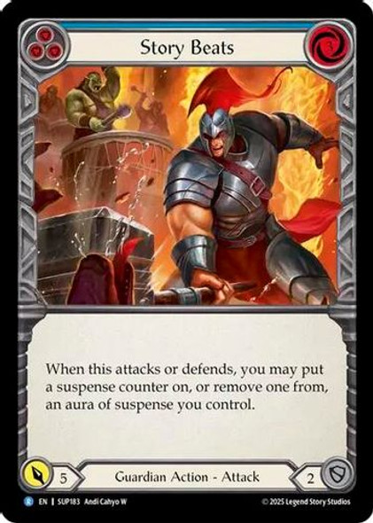 [FAB18 1st][SUP-183](R) Story Beats (Blue) (Rainbow Foil)