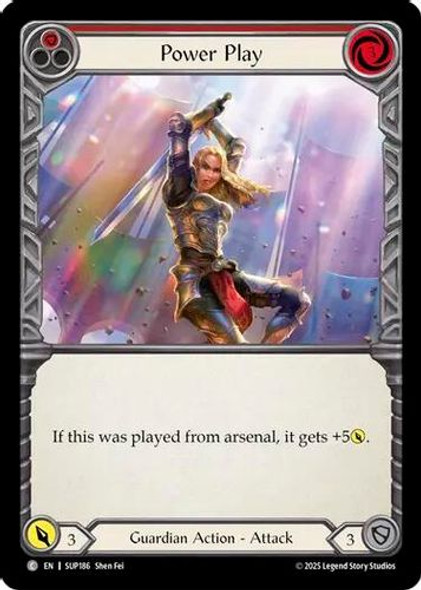 [FAB18 1st][SUP-186](C) Power Play (Red) (Rainbow Foil)