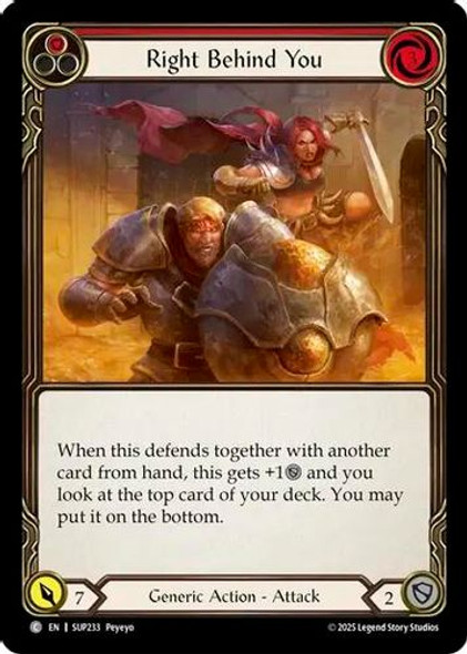 [FAB18 1st][SUP-233](C) Right Behind You (Red) (Rainbow Foil)