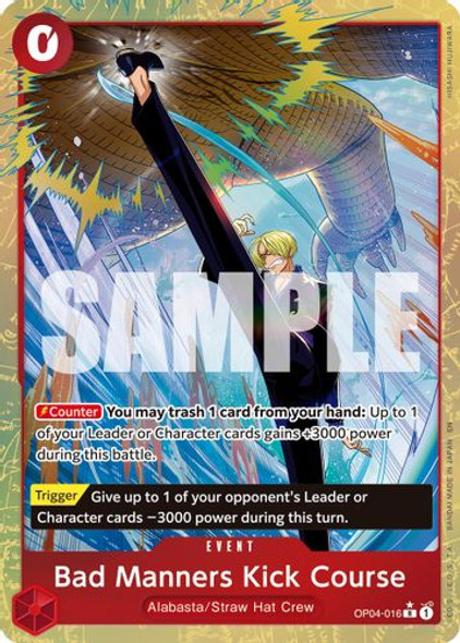 [OP04-016](R) Bad Manners Kick Course (PRB02) (Alternate Art) (Foil)