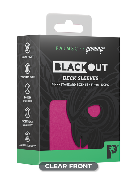 Palms Off Gaming - Blackout Deck Sleeves (100pk) (Clear) (Pink)