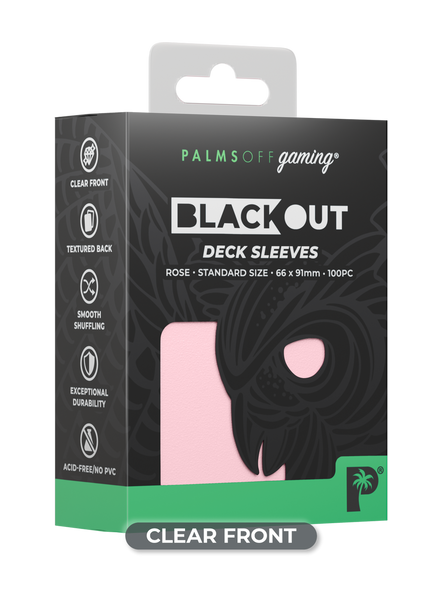 Palms Off Gaming - Blackout Deck Sleeves (100pk) (Clear) (Rose)