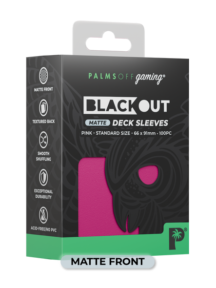 Palms Off Gaming - Blackout Deck Sleeves (100pk) (Matte) (Pink)