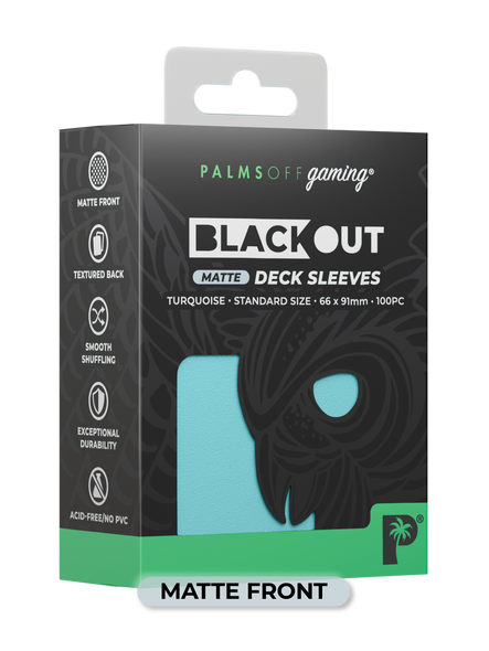 Palms Off Gaming - Blackout Deck Sleeves (100pk) (Matte) (Turquoise)