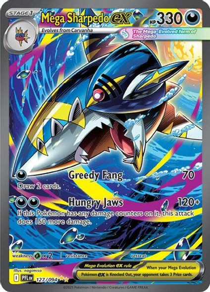 |ME02|[PFL-127/094](GRR) Mega Sharpedo ex {Holo}