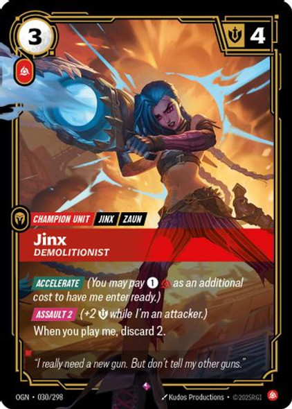 |RB01|[OGN-030/298](R) Jinx - Demolitionist {Foil}