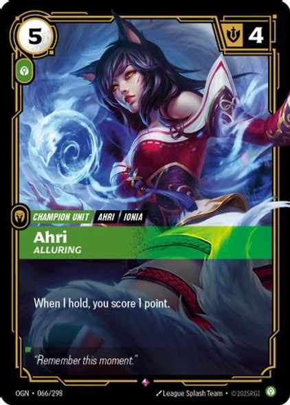 |RB01|[OGN-066/298](R) Ahri - Alluring {Foil}