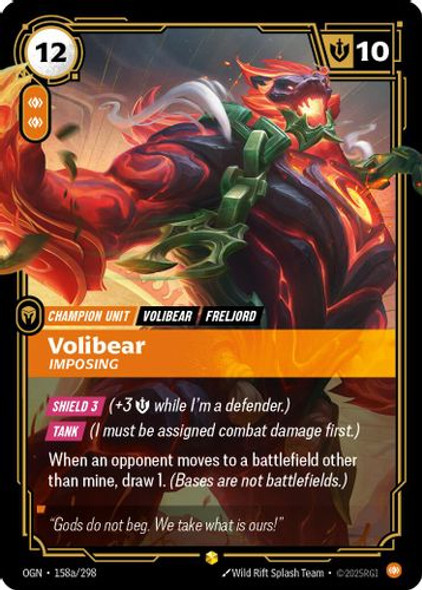|RB01|[OGN-158a/298](AA) Volibear - Imposing {Alt Art} {Foil}