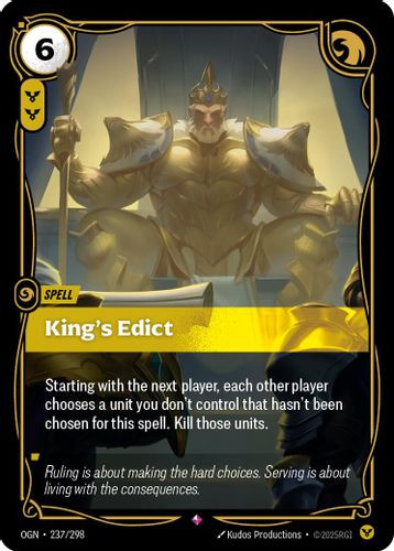 |RB01|[OGN-237/298](R) King's Edict {Foil}