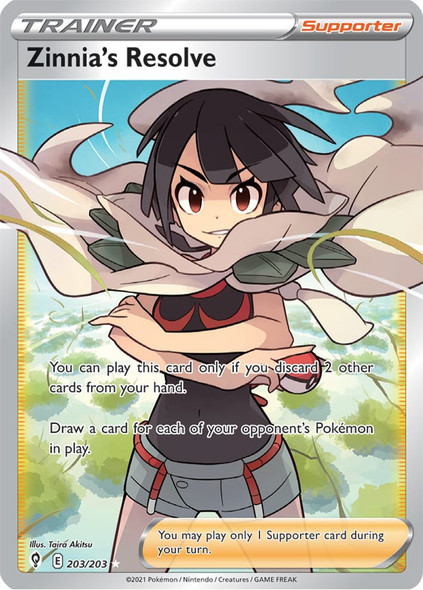 [SWSH07][EVS-203/203UR] Zinnia's Resolve (Full Art) (Holo)