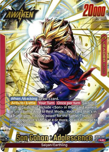 [FB08-001](L) Son Gohan : Adolescence // Son Gohan : Adolescence (1 Star Alt Art) (Foil)
