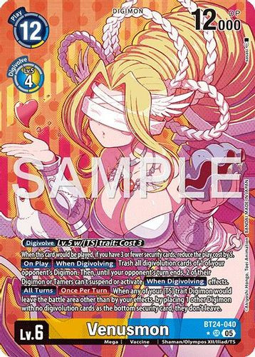 [BT24-040](SR) Venusmon (1 Star Alt Art) (Foil)