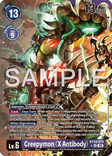 [BT24-078](SR) Creepymon (X Antibody) (1 Star Alt Art) (Foil)
