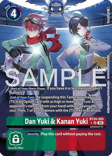 [BT24-085](SR) Dan Yuki & Kanan Yuki (1 Star Alt Art) (Foil)