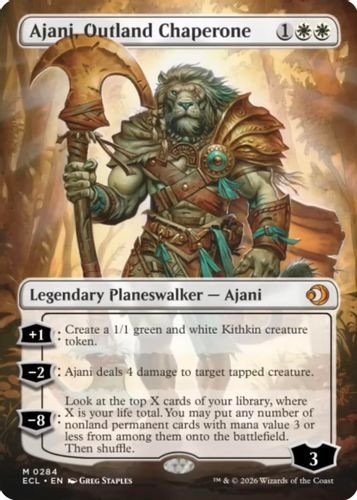 [ECL-0284](M) Ajani, Outland Chaperone (Borderless) (Foil)
