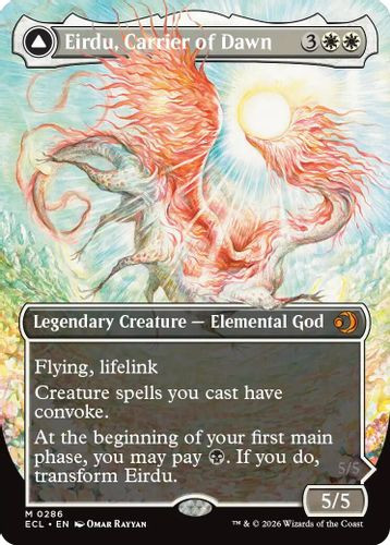 [ECL-0286](M) Eirdu, Carrier of Dawn // Isilu, Carrier of Twilight (Borderless) (Foil)