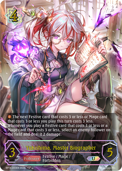 [BP14-U03EN](U) Yukishima, Master Biographer (Ultimate Foil)