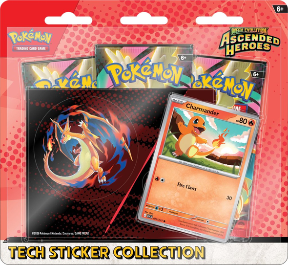 Pokemon Mega Evolution - Ascended Heroes Tech Sticker Blister (Charmander)