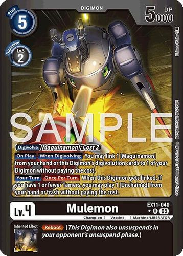 [EX11-040](U) Mulemon (1 Star Color Frame) (Foil)