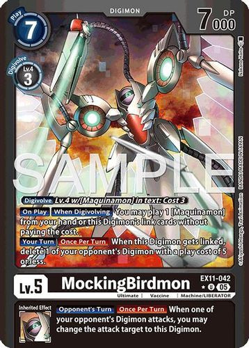 [EX11-042](U) MockingBirdmon (1 Star Color Frame) (Foil)