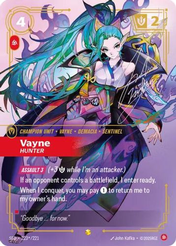 |RB02|[SFD-223*/221](SC) Vayne - Hunter {Signature} {Foil}