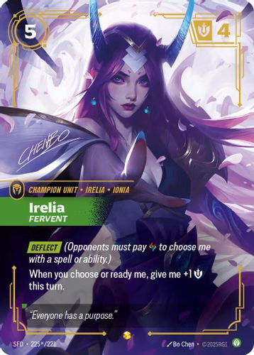 |RB02|[SFD-225*/221](SC) Irelia - Fervent {Signature} {Foil}