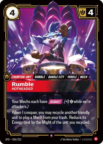 |RB02|[SFD-026/221](R) Rumble - Hotheaded {Foil}