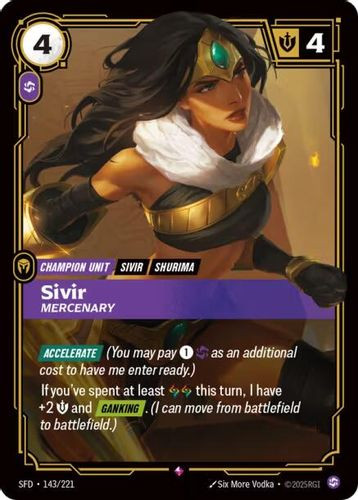 |RB02|[SFD-143/221](R) Sivir - Mercenary {Foil}
