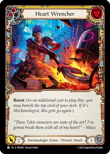 [FAB19 1st][PEN-076](C) Heart Wrencher (Yellow) (Rainbow Foil)