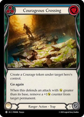 [FAB19 1st][PEN-086](C) Courageous Crossing (Blue) (Rainbow Foil)