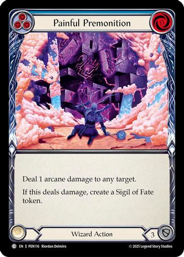 [FAB19 1st][PEN-116](C) Painful Premonition (Blue) (Rainbow Foil)