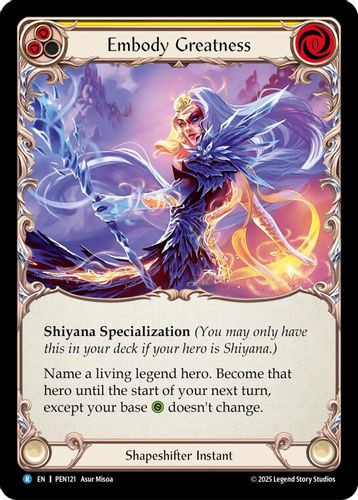 [FAB19 1st][PEN-121](R) Embody Greatness (Yellow) (Rainbow Foil)