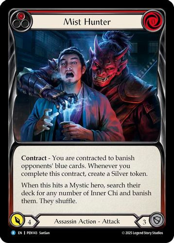 [FAB19 1st][PEN-143](R) Mist Hunter (Red) (Rainbow Foil)