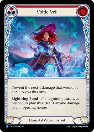 [FAB19 1st][PEN-204](R) Voltic Veil (Red) (Rainbow Foil)