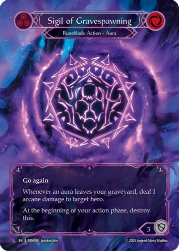 [FAB19 1st][PEN-098](MV) Sigil Of Gravespawning (Blue) (Marvel) (Cold Foil)