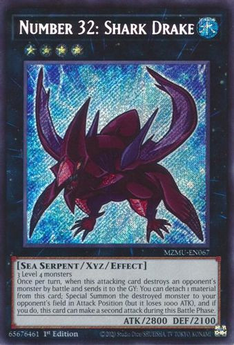 [MZMU-EN067] Number 32: Shark Drake (Secret Rare)<1st>