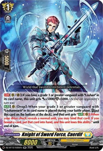 [DZ-BT12/035EN](RR) Knight of Sword Force, Caerdif