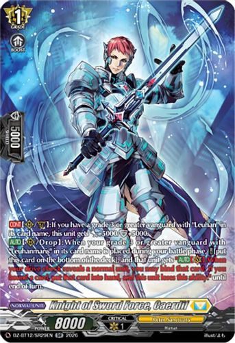 [DZ-BT12/SR29EN](SR) Knight of Sword Force, Caerdif (SR)