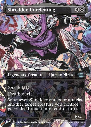 [TMT-0210](U) Shredder, Unrelenting (Borderless) (Foil)