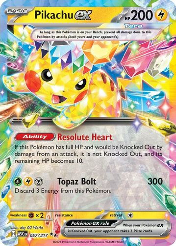 |ME02A|[ASC-057/217](RR) Pikachu ex {Holo}