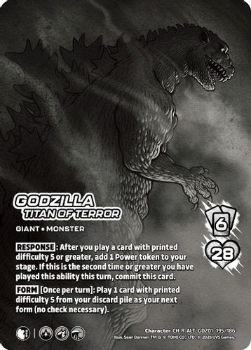 [GDZ01-195/186](CH-R-ALT) Godzilla, Titan of Terror (Alternate Art) (Foil)