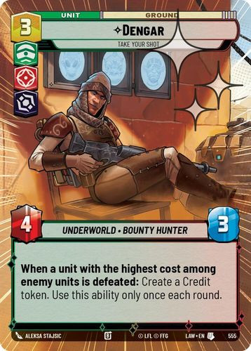 [07-LAW-EN-0555](U) Dengar - Take Your Shot (Hyperspace) (Foil)