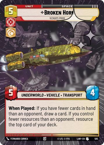 [07-LAW-EN-0585](U) Broken Horn - Vizago's Pride (Hyperspace) (Foil)