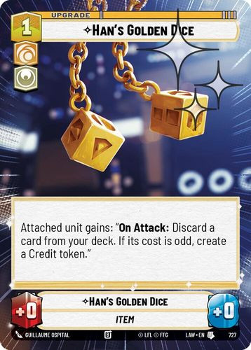 [07-LAW-EN-0727](U) Han's Golden Dice (Hyperspace) (Foil)