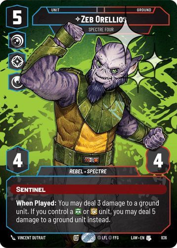 [07-LAW-EN-0836](U) Zeb Orellios - Spectre Four (Prestige) (Foil)