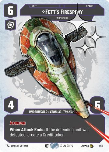 [07-LAW-EN-0853](R) Fett's Firespray - In Pursuit (Prestige) (Foil)