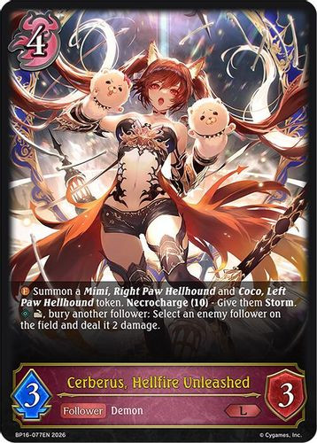 [BP16-077EN](L) Cerberus, Hellfire Unleashed