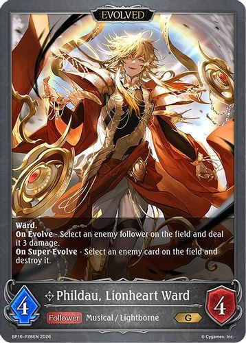 [BP16-P26EN](PG) Phildau, Lionheart Ward (Evolved) (Premium Foil)